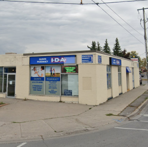 Picture of the outside of the Quinte IDA Pharmacy where Cedar Springs Wellness Group's Belleville methadone clinic is located